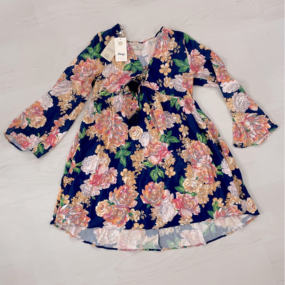 MAAJI Tunic Dress in Navy with floral design!